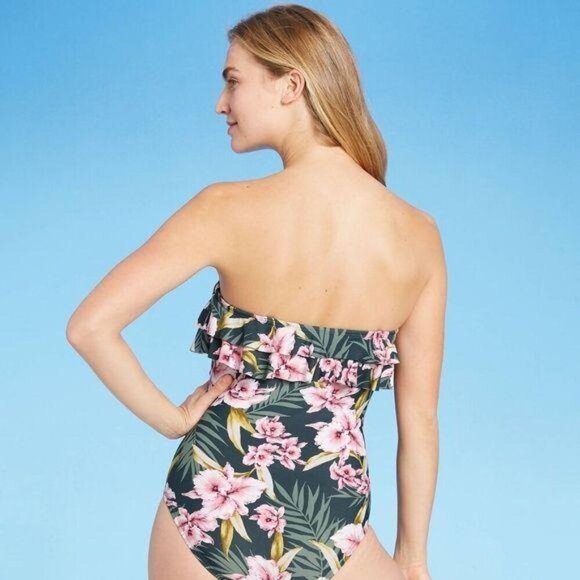 Kona Sol Flounce One Piece Swimsuit NEW - Picture 2 of 9